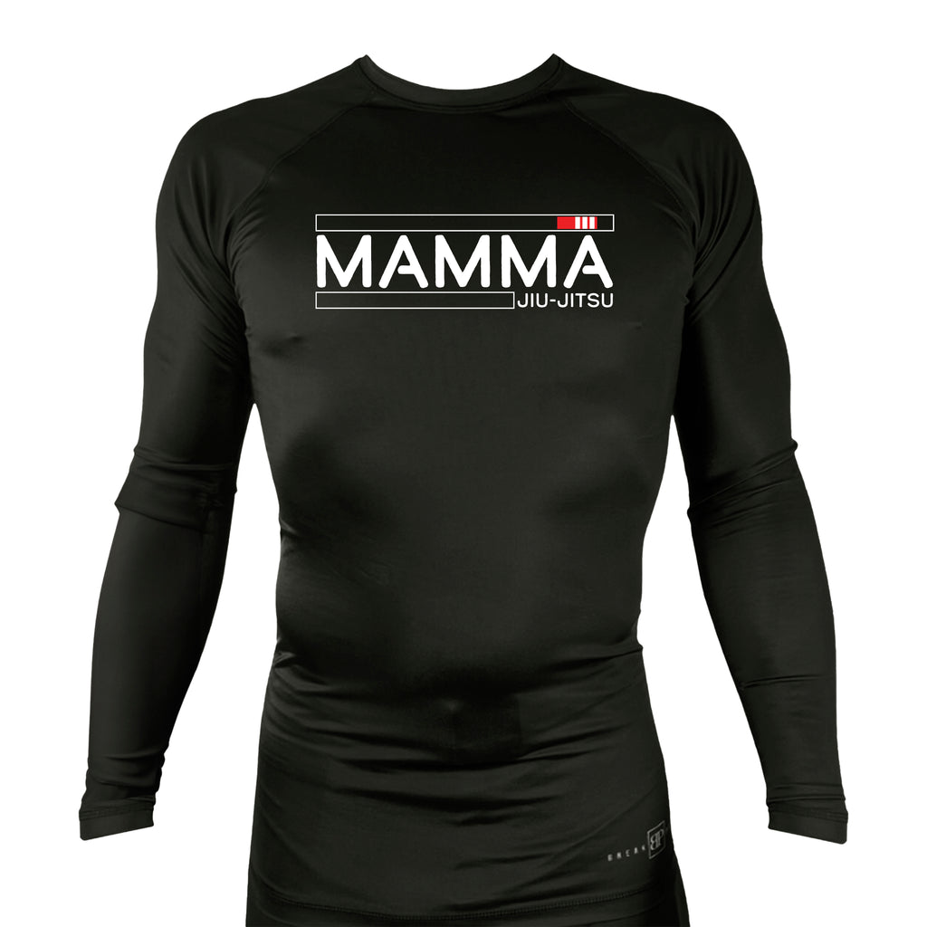 MA MMA All Black Custom Rash Guards Long Sleeves #8041 A