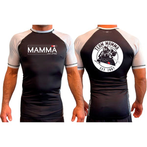 MA MMA All Black Ranked Short Sleeve Rash Guards #8041 A
