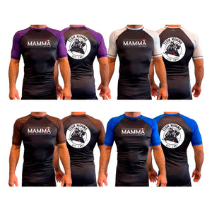 MA MMA All Black Ranked Short Sleeve Rash Guards #8041 A