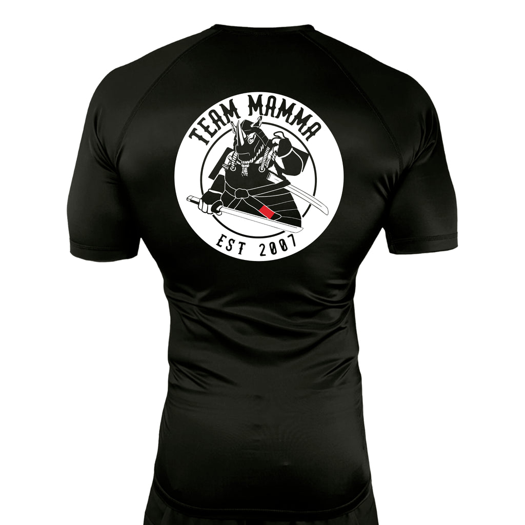 MA MMA All Black Custom Rash Guards Short Sleeves #8041 A