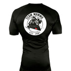 MA MMA All Black Custom Rash Guards Short Sleeves #8041 A