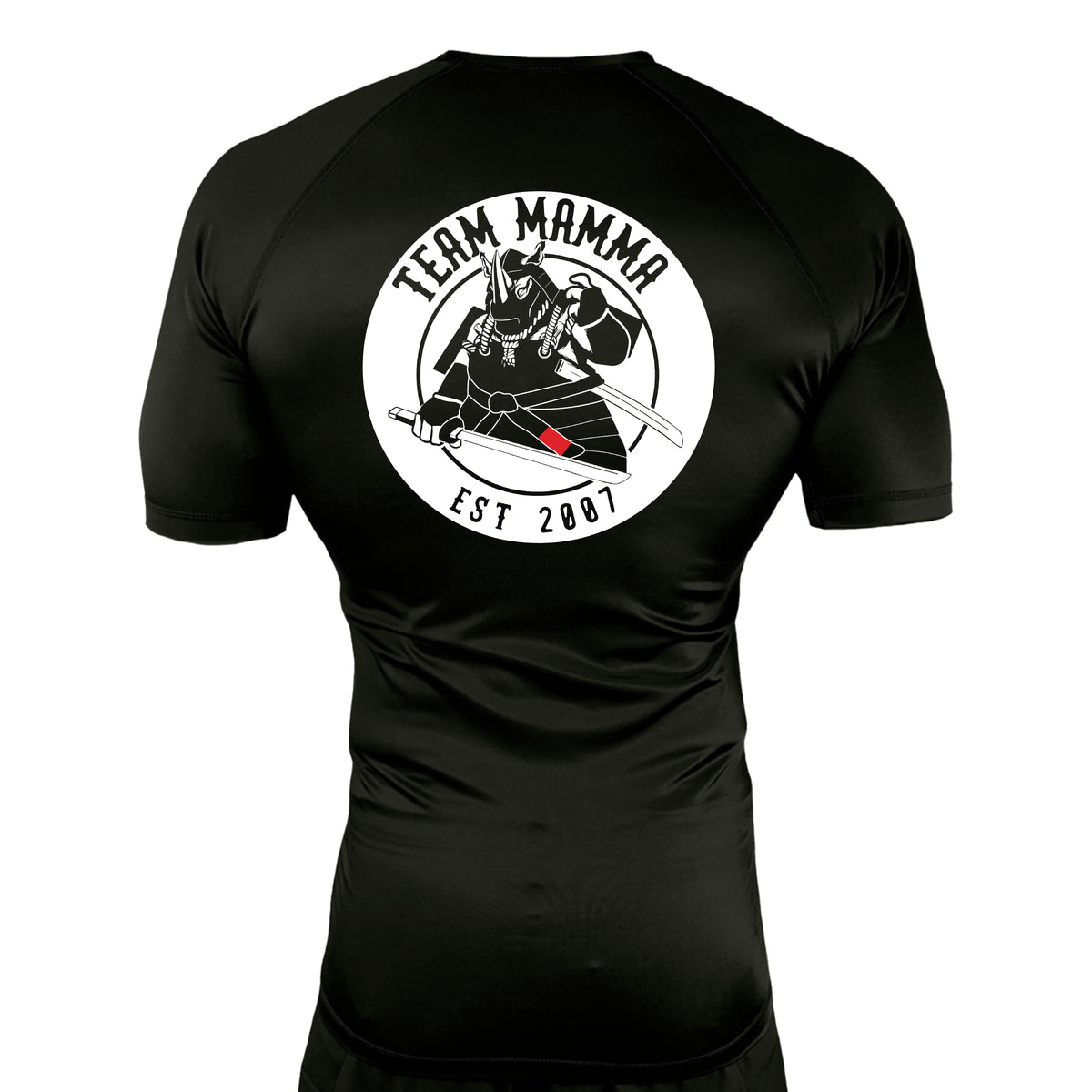 MA MMA All Black Custom Rash Guards Short Sleeves #8041 A