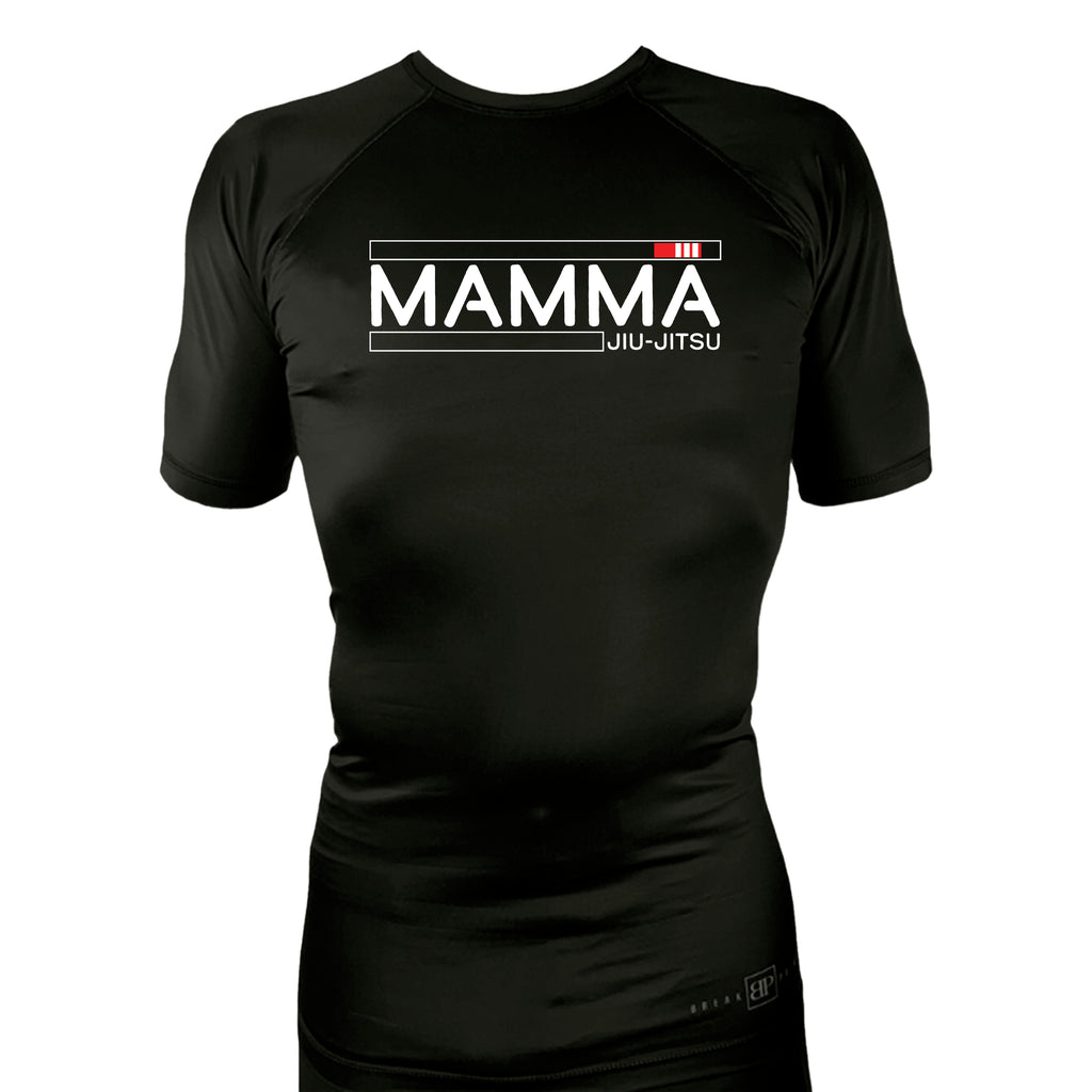 MA MMA All Black Custom Rash Guards Short Sleeves #8041 A