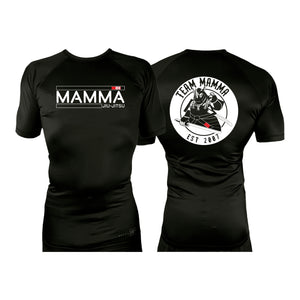 MA MMA All Black Custom Rash Guards Short Sleeves #8041 A