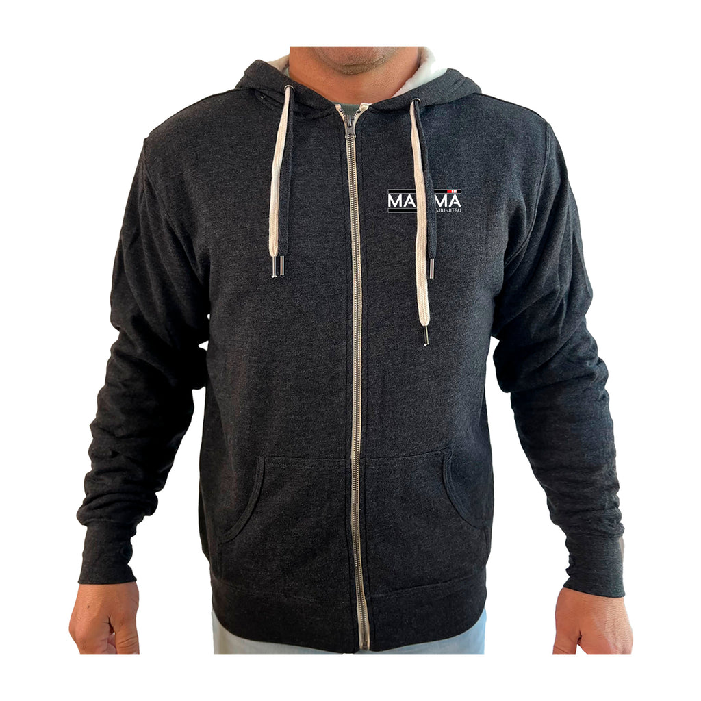 MA MMA Academy Sherpa Lined Zip-Up Hoodie #8041 B