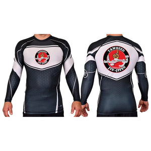 Tawheed Jiu Jitsu Academy Rash Guards Black/White #8042 A