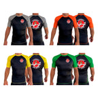 Tawheed Jiu Jitsu All Black Ranked Short Sleeve Rash Guards #8042 A