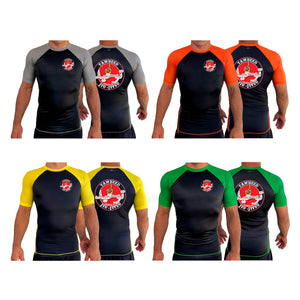 Tawheed Jiu Jitsu All Black Ranked Short Sleeve Rash Guards #8042 A