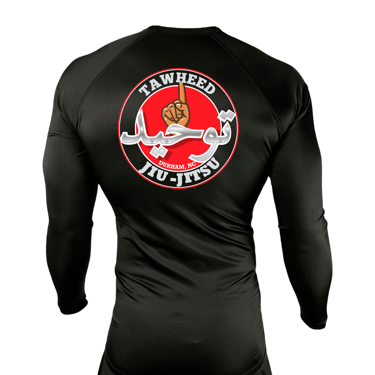 Tawheed Jiu Jitsu All Black Custom Rash Guards Long Sleeves #8042 A