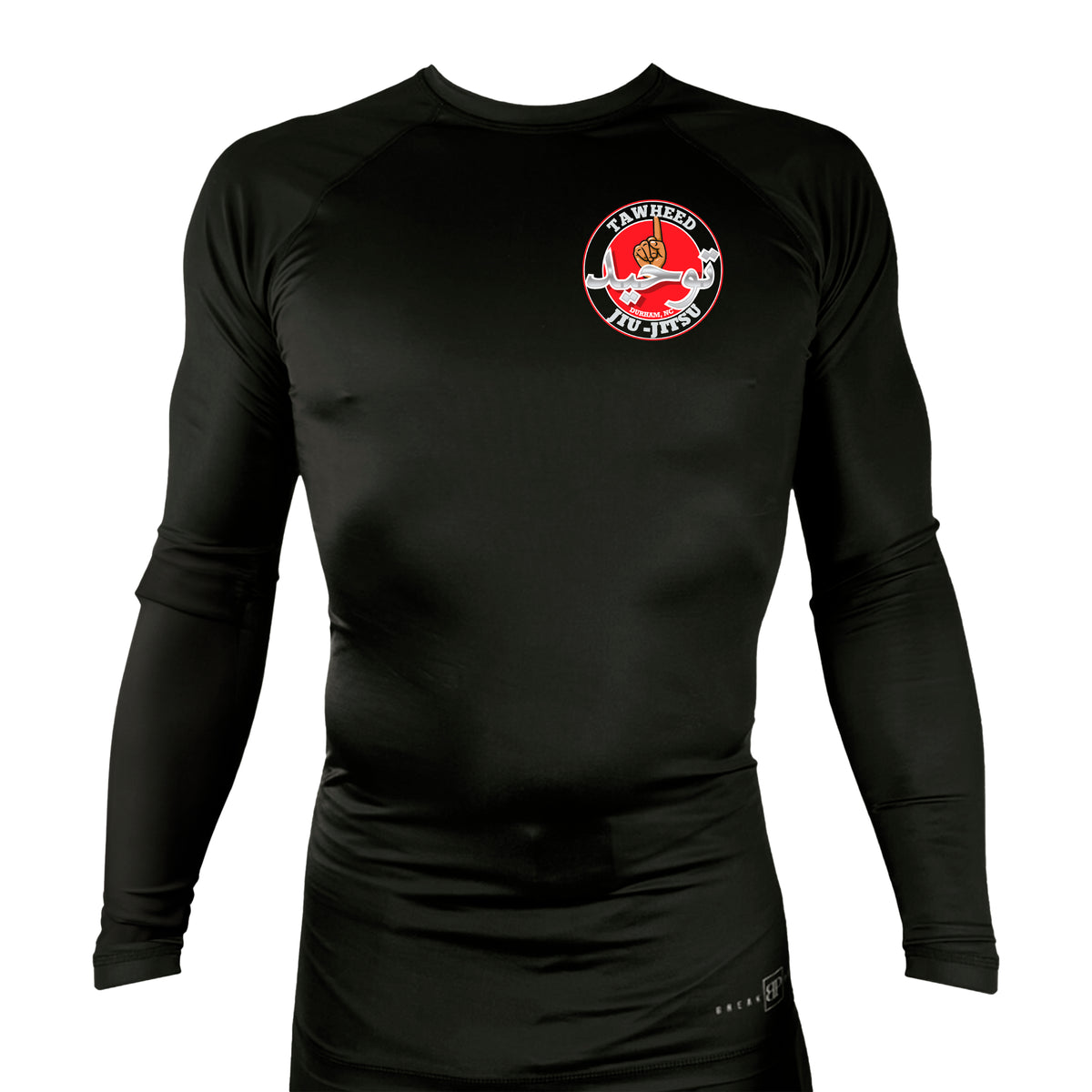 Tawheed Jiu Jitsu All Black Custom Rash Guards Long Sleeves #8042 A