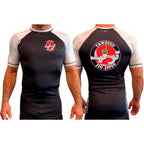Tawheed Jiu Jitsu All Black Ranked Short Sleeve Rash Guards #8042 A