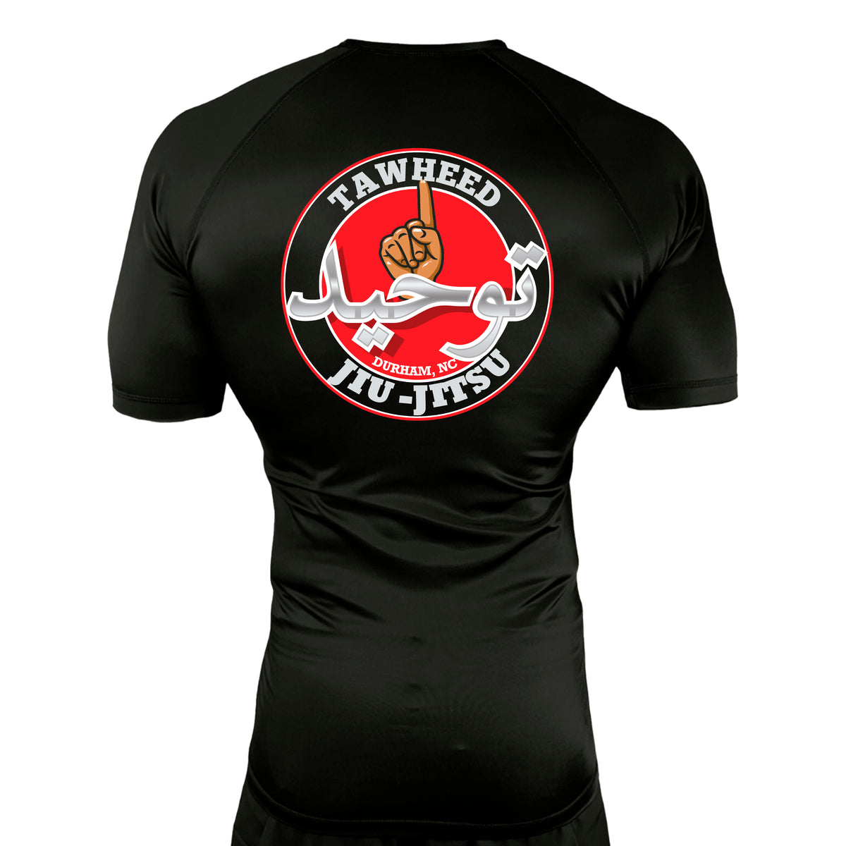 Tawheed Jiu Jitsu All Black Custom Rash Guards Short Sleeves #8042 A