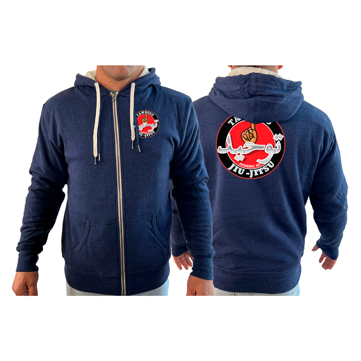 Tawheed Jiu Jitsu Academy Sherpa Lined Zip-Up Hoodie #8042 A