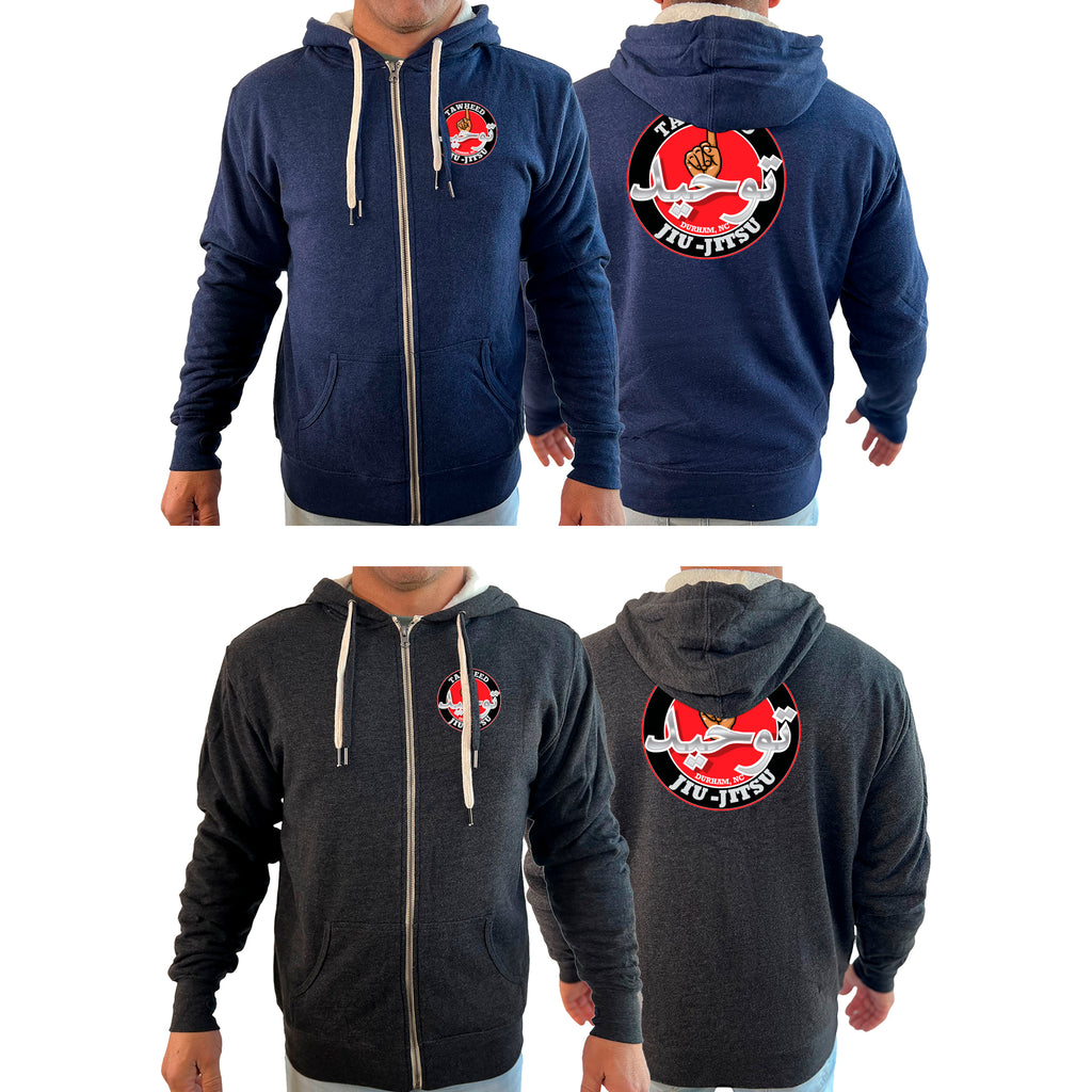 Tawheed Jiu Jitsu Academy Sherpa Lined Zip-Up Hoodie #8042 A