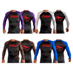Pacific Martial Arts All Black Ranked Long Sleeve Rash Guards #8043 A