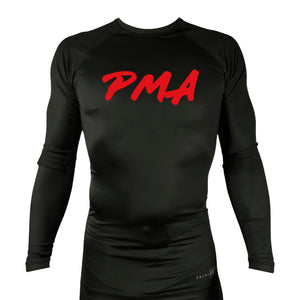 Pacific Martial Arts All Black Custom Rash Guards Long Sleeves #8043 A