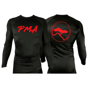Pacific Martial Arts All Black Custom Rash Guards Long Sleeves #8043 A