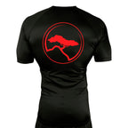 Pacific Martial Arts All Black Custom Rash Guards Short Sleeves #8043 A