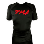 Pacific Martial Arts All Black Custom Rash Guards Short Sleeves #8043 A