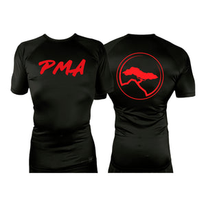 Pacific Martial Arts All Black Custom Rash Guards Short Sleeves #8043 A