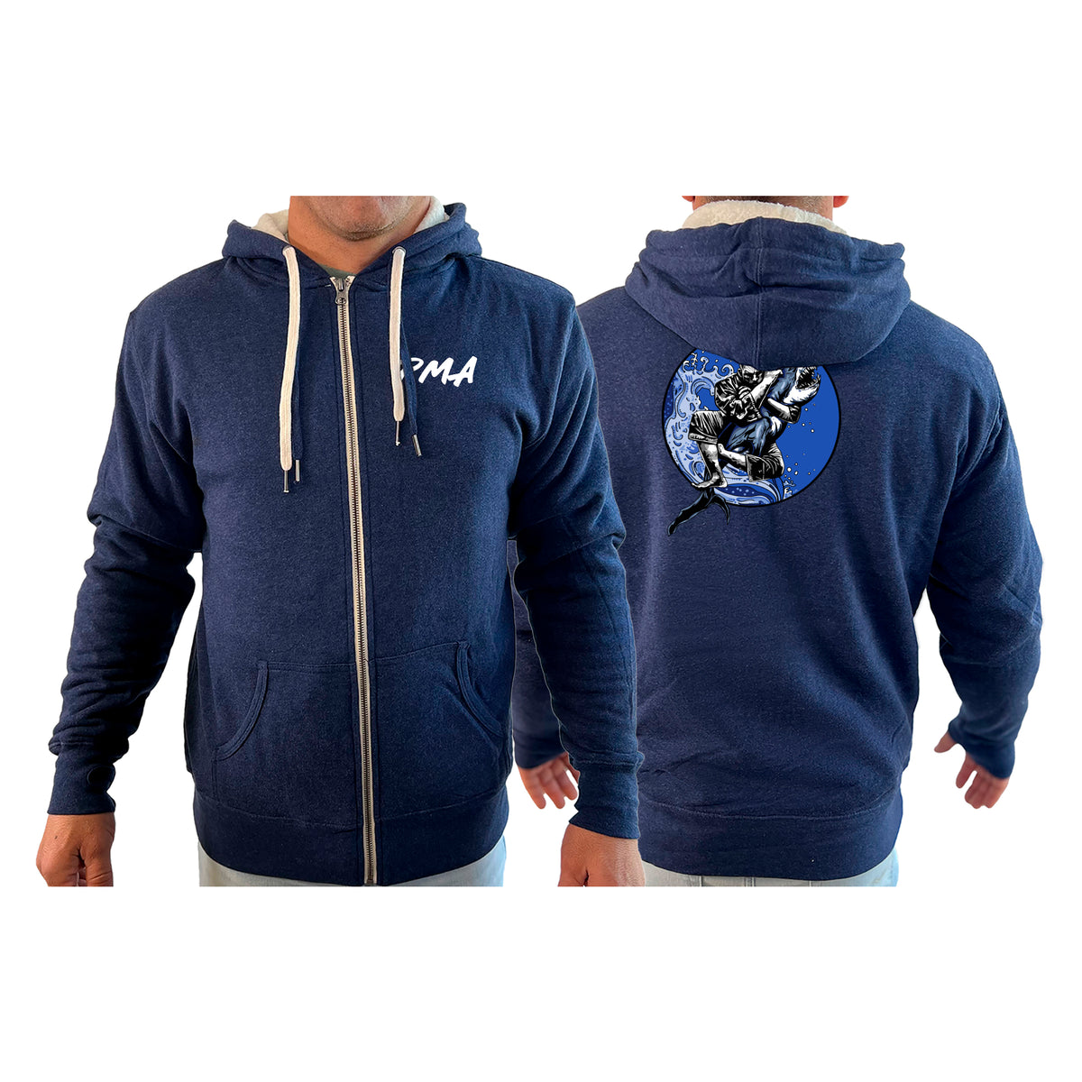 Pacific Martial Arts Academy Sherpa Lined Zip-Up Hoodie #8043 B