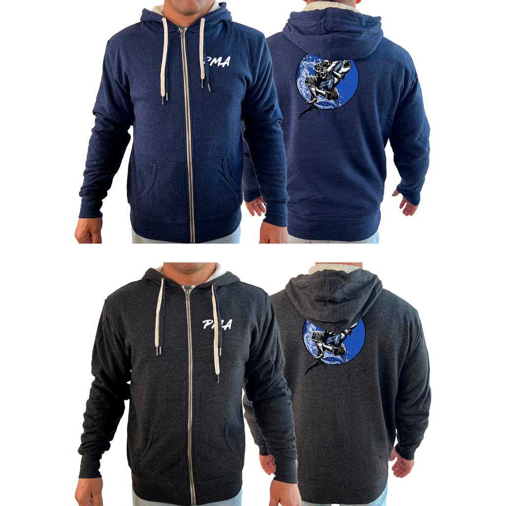 Pacific Martial Arts Academy Sherpa Lined Zip-Up Hoodie #8043 B