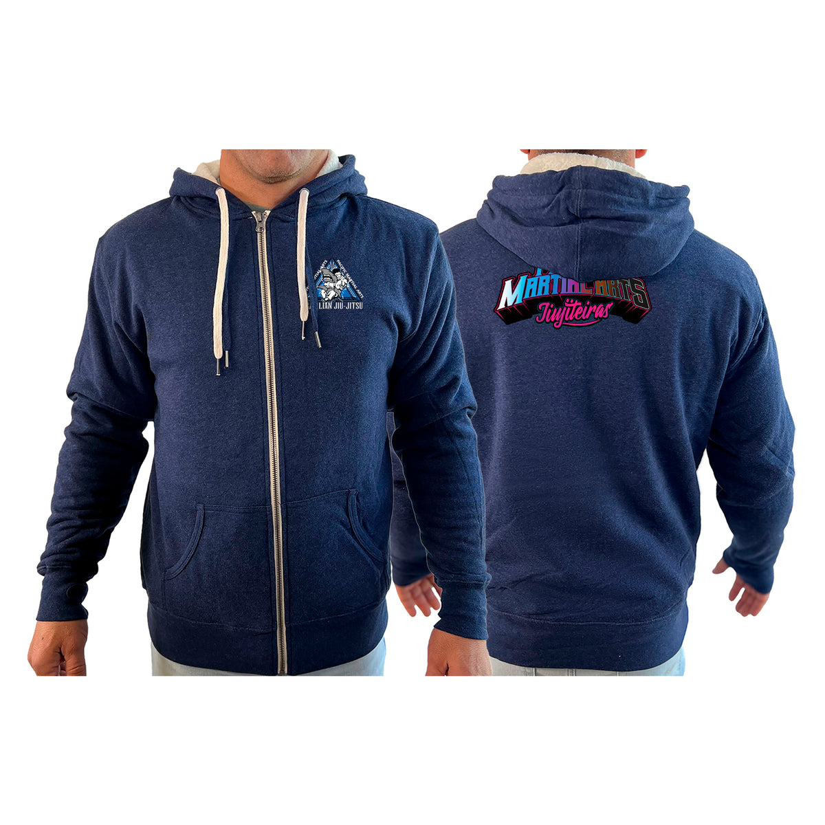 Pacific Martial Arts Academy Sherpa Lined Zip-Up Hoodie #8043 C (JiuJiteiras)