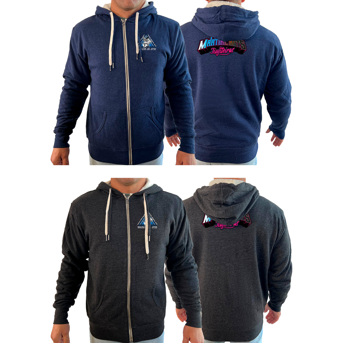 Pacific Martial Arts Academy Sherpa Lined Zip-Up Hoodie #8043 C (JiuJiteiras)