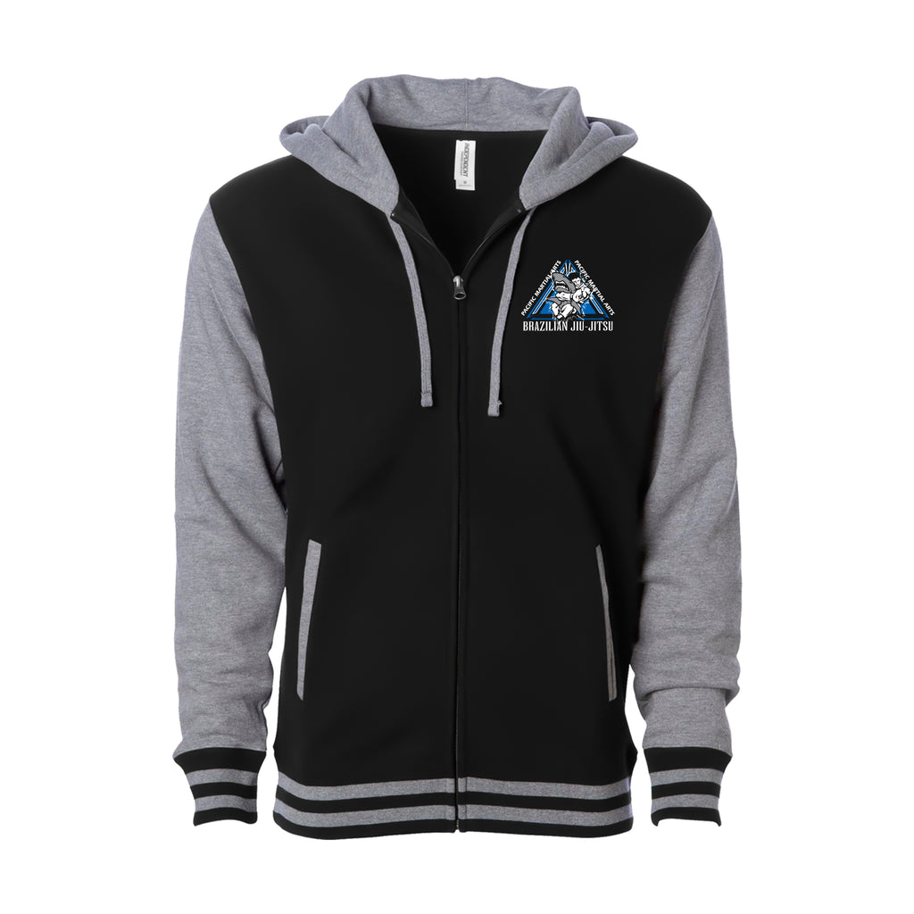 Pacific Martial Arts Academy Varsity Zip-Up Hoodie #8043 C (JiuJiteiras)