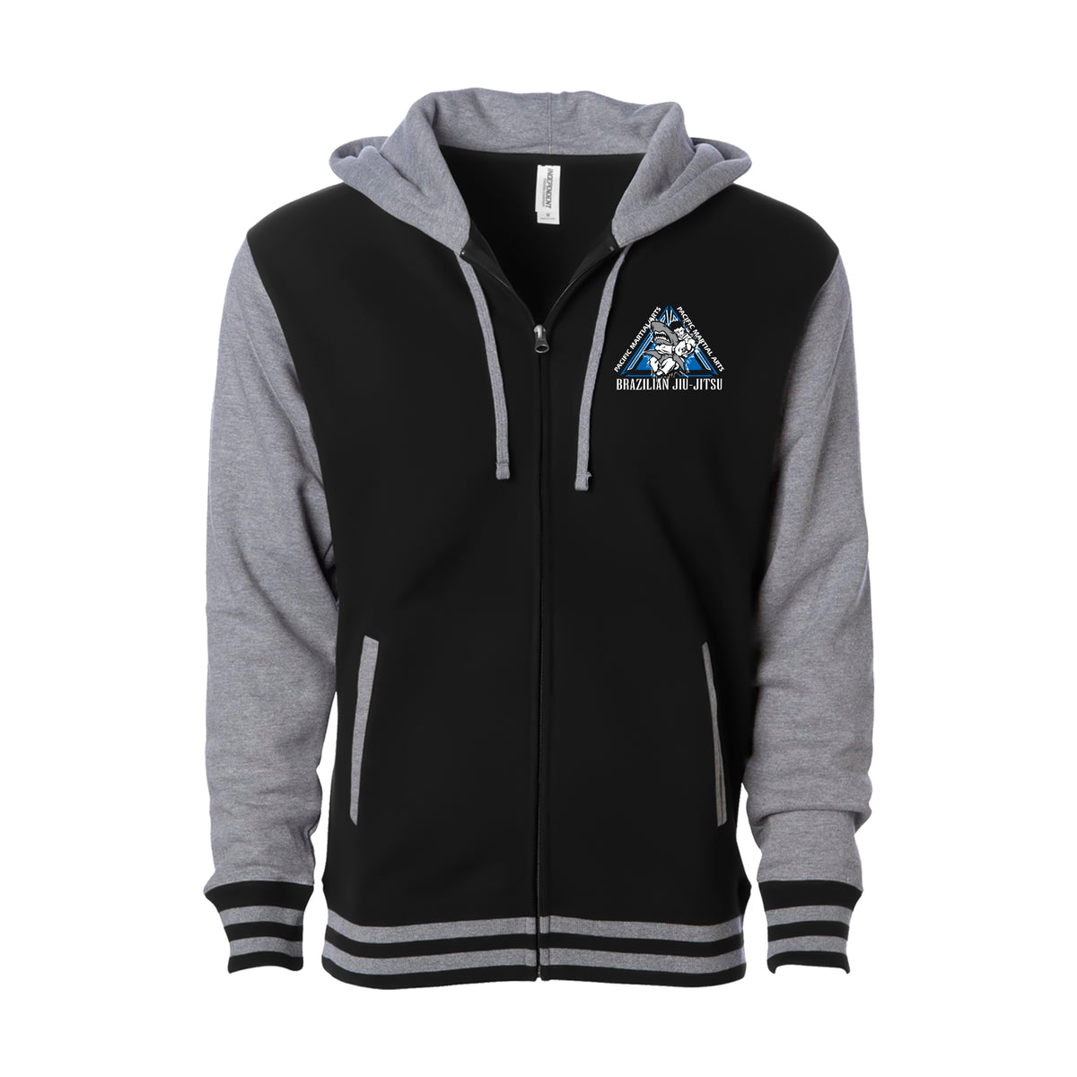 Pacific Martial Arts Academy Varsity Zip-Up Hoodie #8043 C (JiuJiteiras)