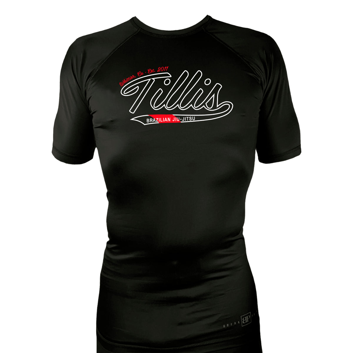 Tillis BJJ All Black Custom Rash Guards Short Sleeves #8044 A