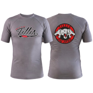 Tillis BJJ Gray Custom Rash Guards Short Sleeve #8044 A