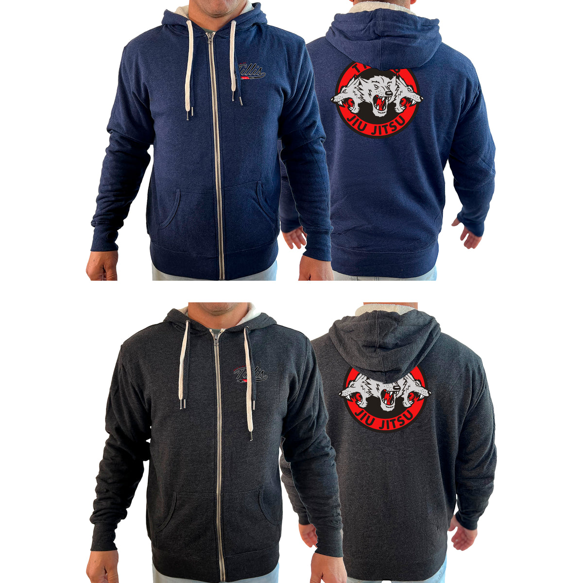 Tillis BJJ Academy Sherpa Lined Zip-Up Hoodie #8044 B