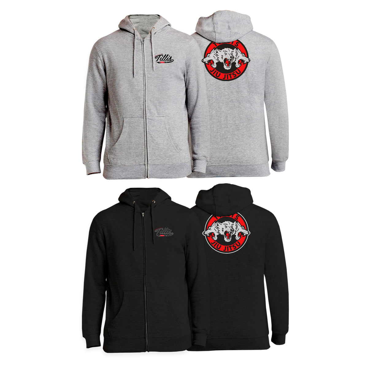 Tillis BJJ Academy Zip Up Hoodies #8044 B
