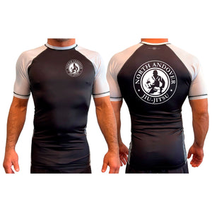 North Andover Jiu-Jitsu All Black Ranked Short Sleeve Rash Guards #8045 A