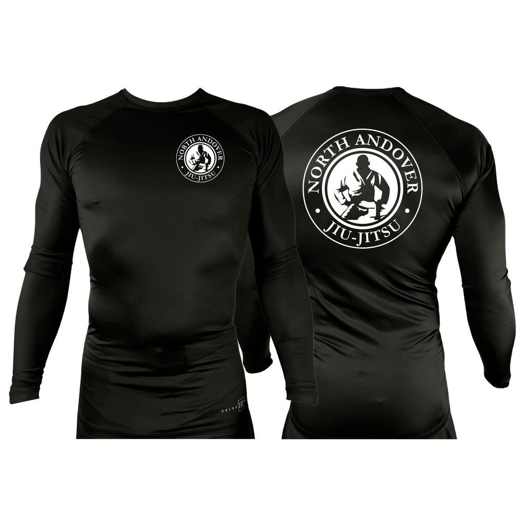 North Andover Jiu-Jitsu All Black Custom Rash Guards Long Sleeves #8045 A