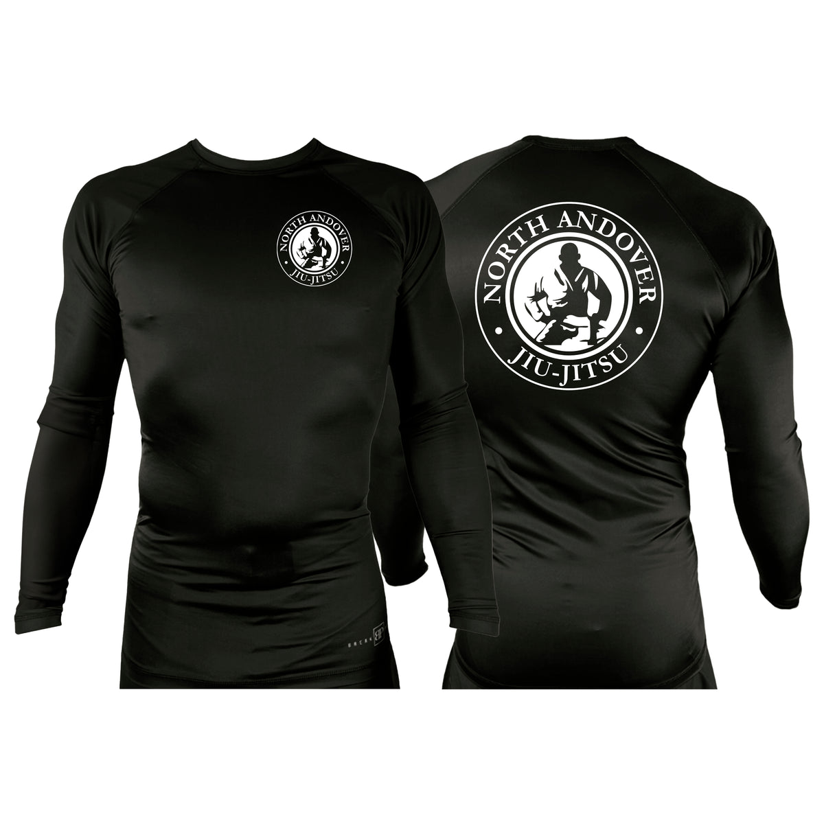 North Andover Jiu-Jitsu All Black Custom Rash Guards Long Sleeves #8045 A