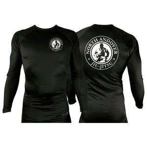 North Andover Jiu-Jitsu All Black Custom Rash Guards Long Sleeves #8045 A