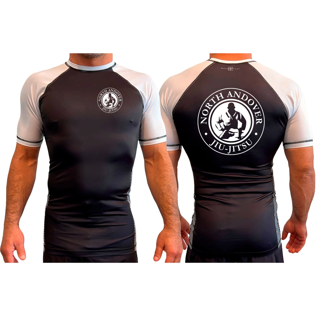North Andover Jiu-Jitsu All Black Ranked Short Sleeve Rash Guards #8045 A