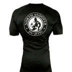North Andover Jiu-Jitsu All Black Custom Rash Guards Short Sleeves #8045 A