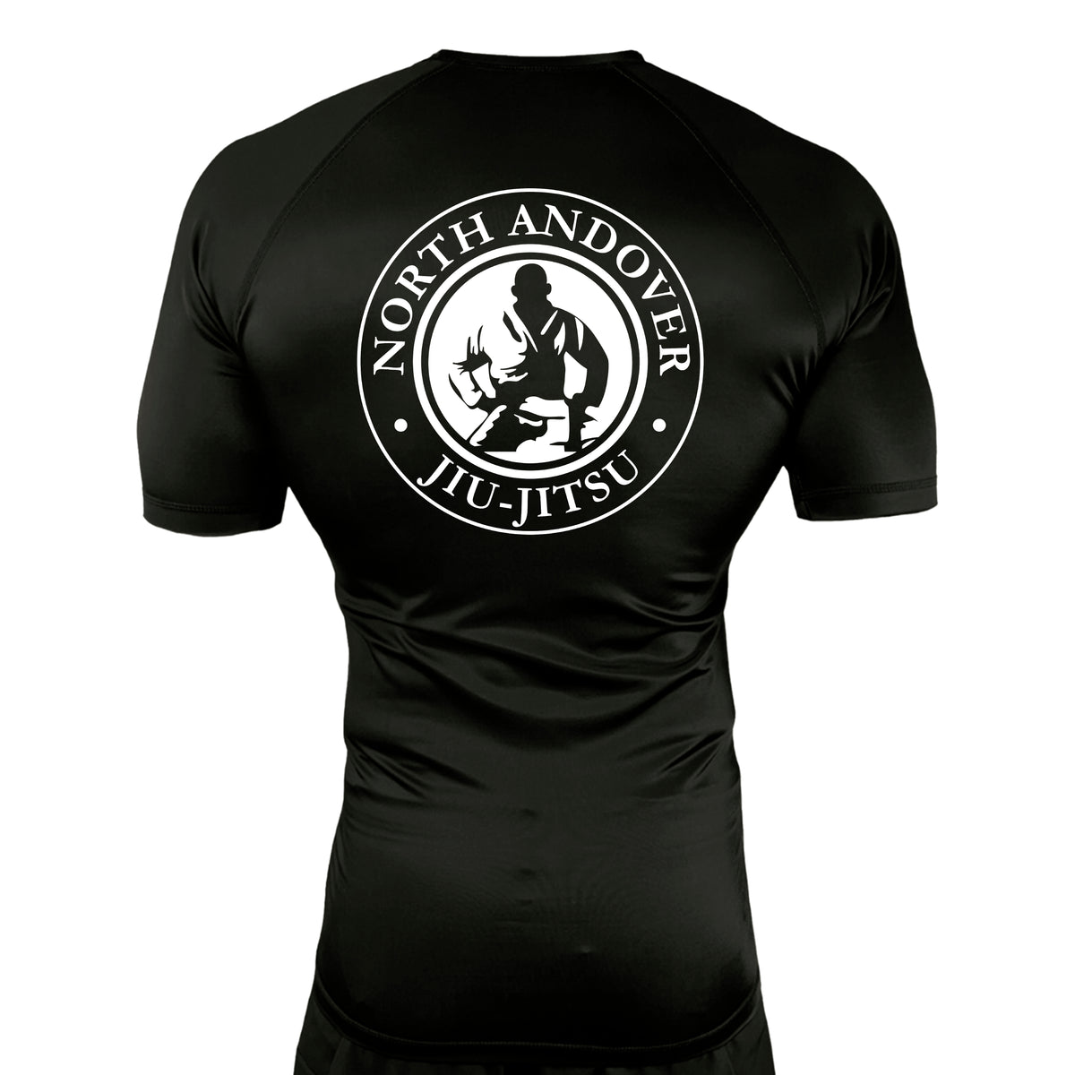 North Andover Jiu-Jitsu All Black Custom Rash Guards Short Sleeves #8045 A