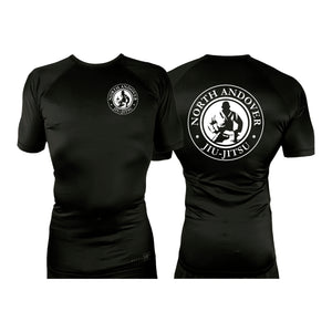 North Andover Jiu-Jitsu All Black Custom Rash Guards Short Sleeves #8045 A