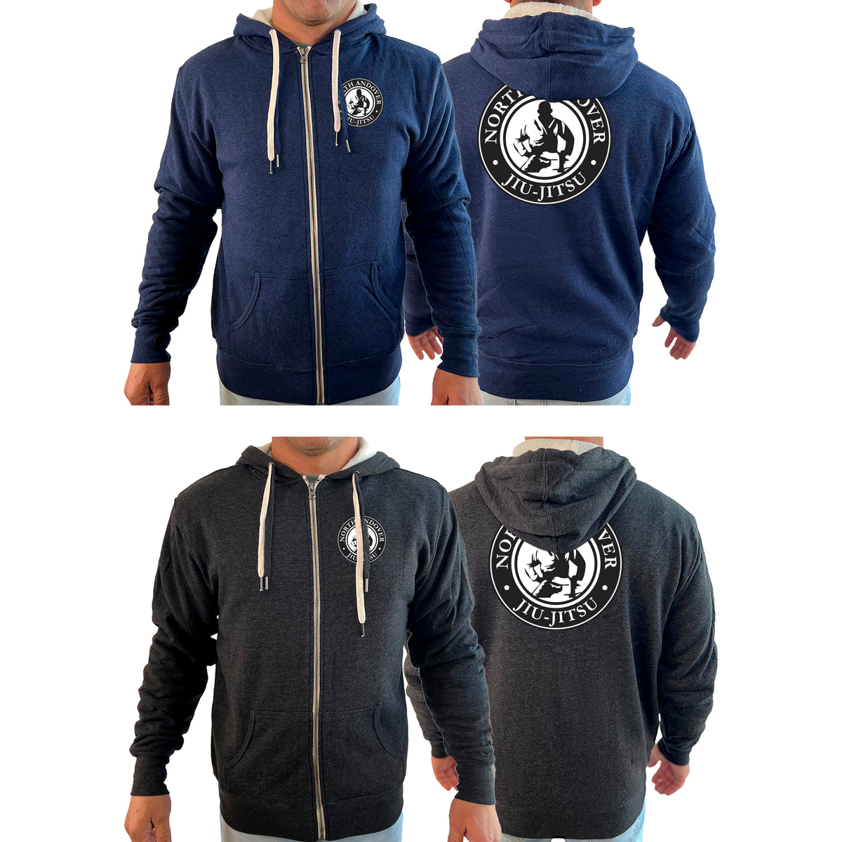 North Andover Jiu-Jitsu Academy Sherpa Lined Zip-Up Hoodie #8045 A