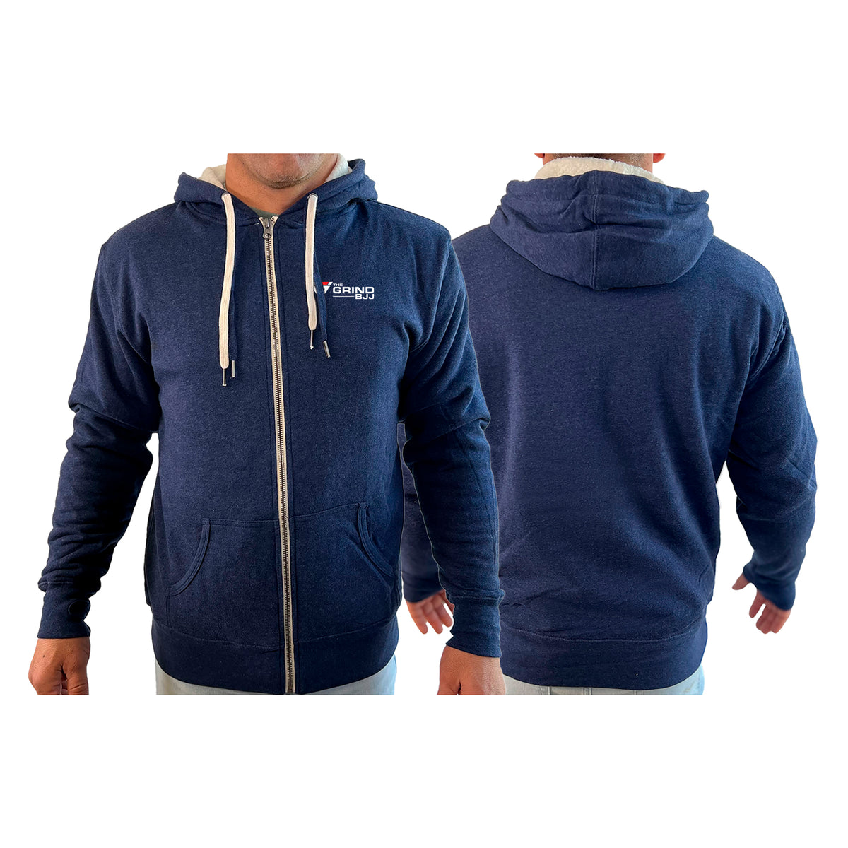 Grind BJJ Academy Sherpa Lined Zip-Up Hoodie #8047 B