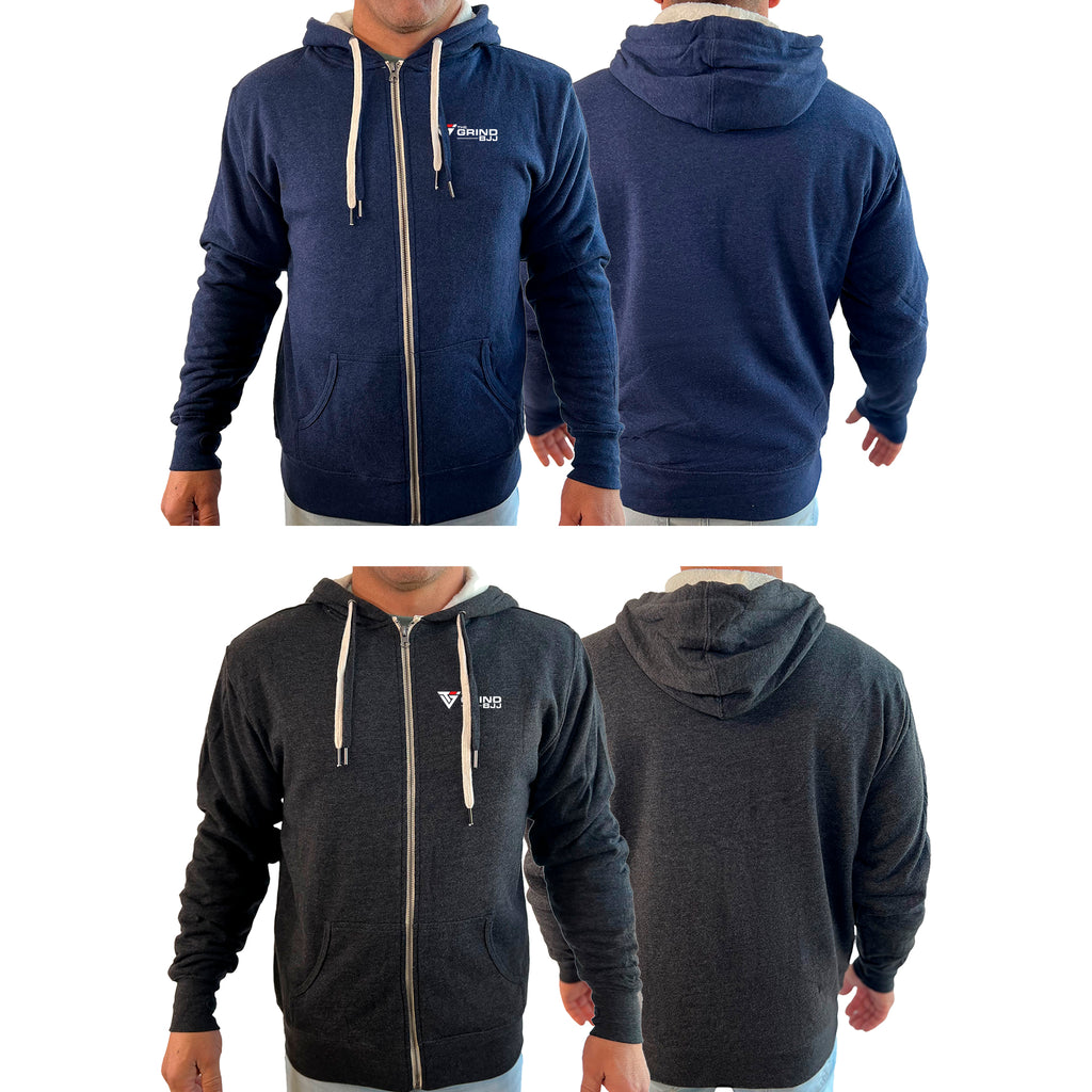 Grind BJJ Academy Sherpa Lined Zip-Up Hoodie #8047 B