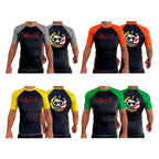 Black Tie BJJ All black Ranked Short Sleeve Rash Guards #8048 A