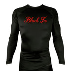 Black Tie BJJ All black Custom Rash Guards Long Sleeves #8048 A