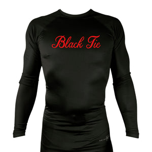 Black Tie BJJ All black Custom Rash Guards Long Sleeves #8048 A