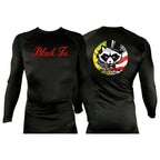 Black Tie BJJ All black Custom Rash Guards Long Sleeves #8048 A