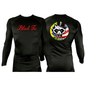 Black Tie BJJ All black Custom Rash Guards Long Sleeves #8048 A